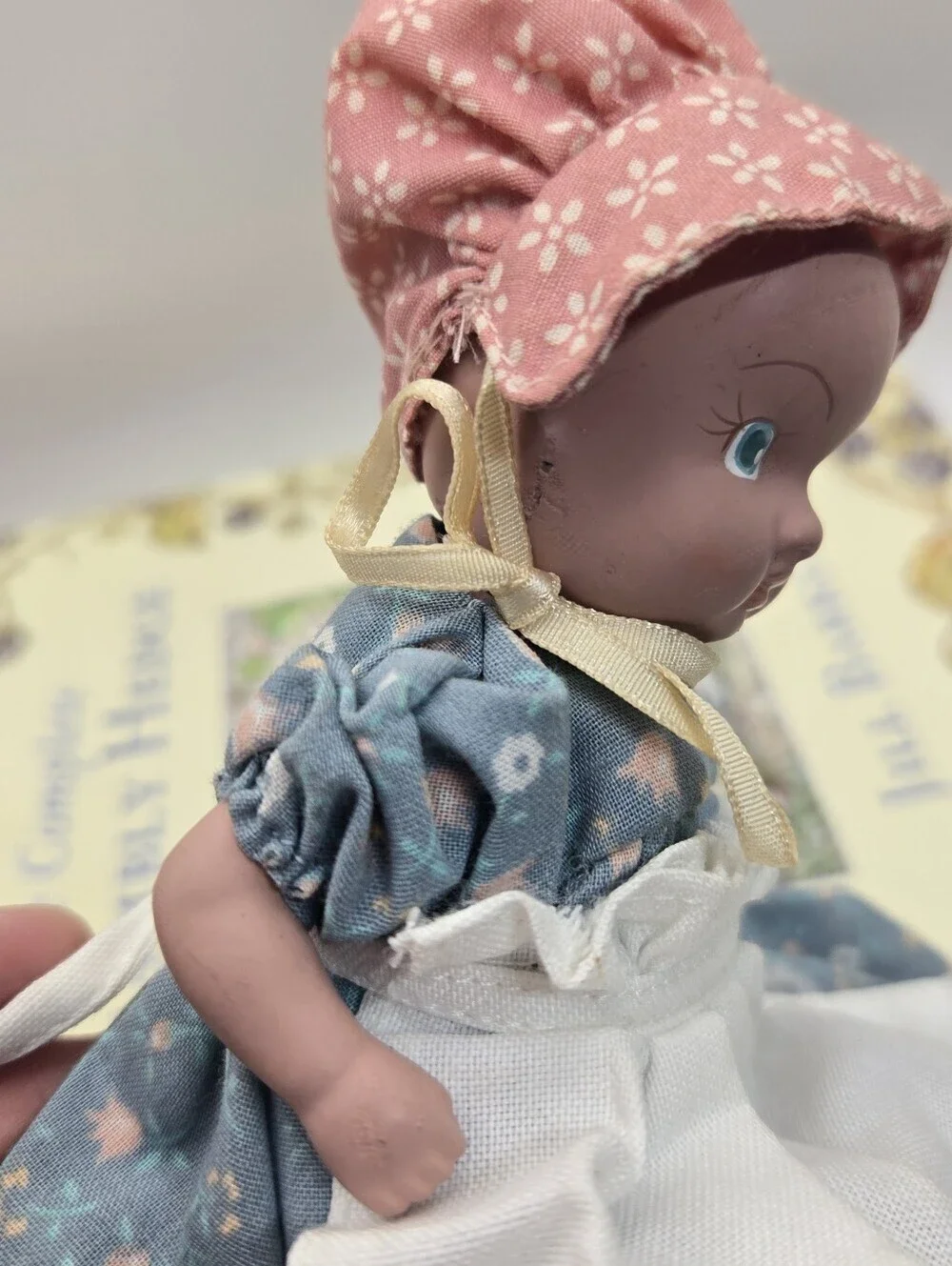 Vintage Bisque Porcelain Topsy Turvy Doll American Folk Art Floral Polka Dot
